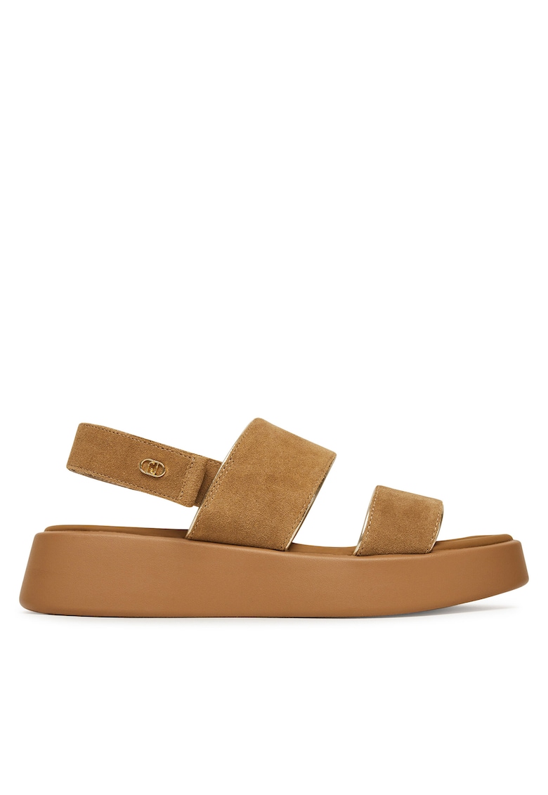 Sandale dama - piele naturala - velcro - maro
