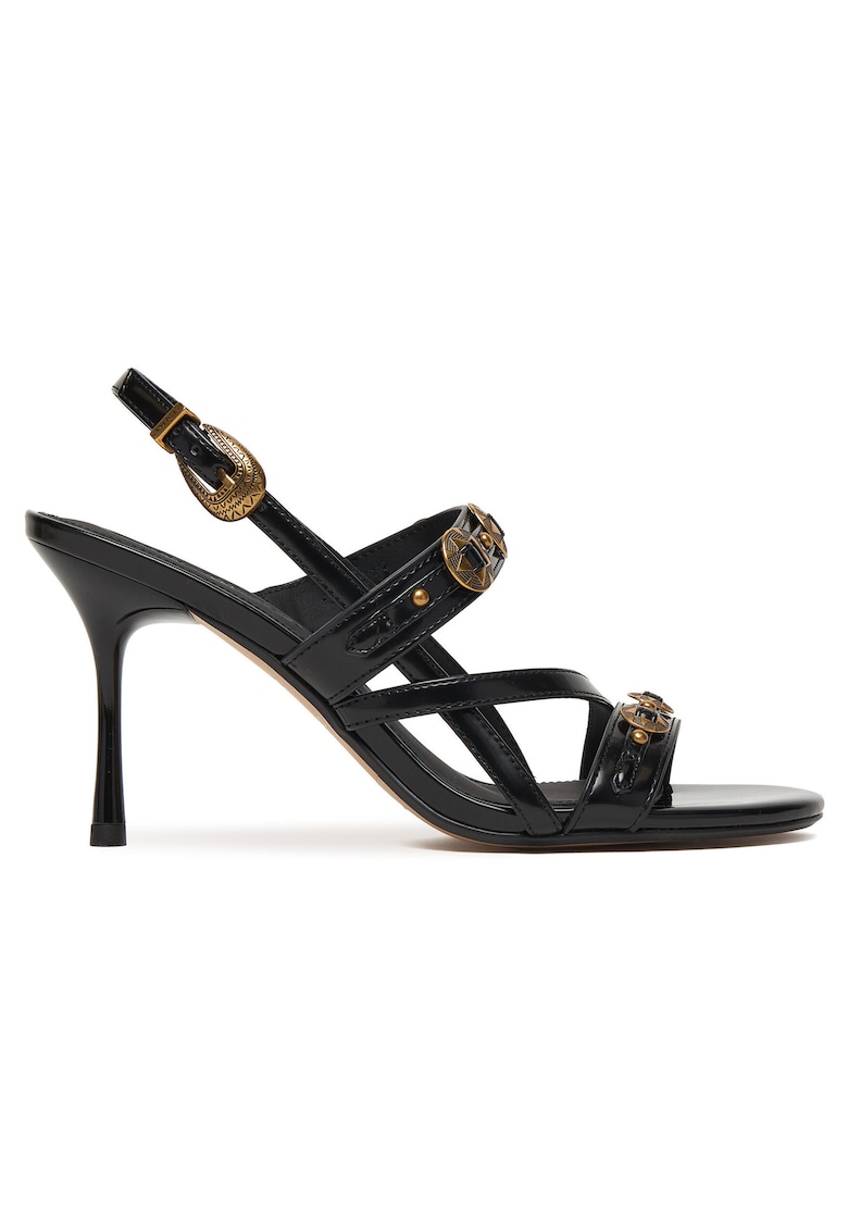 Sandale dama - stiletto - negru - piele ecologica