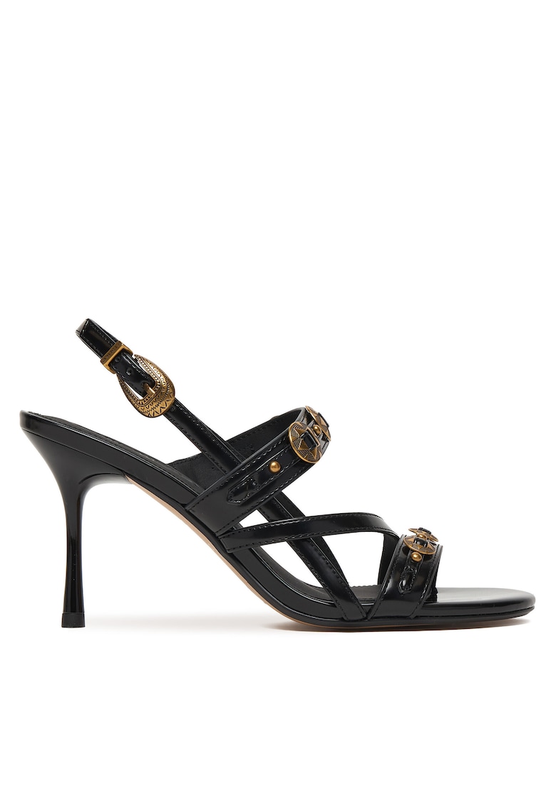 Sandale dama - stiletto - negru - piele ecologica