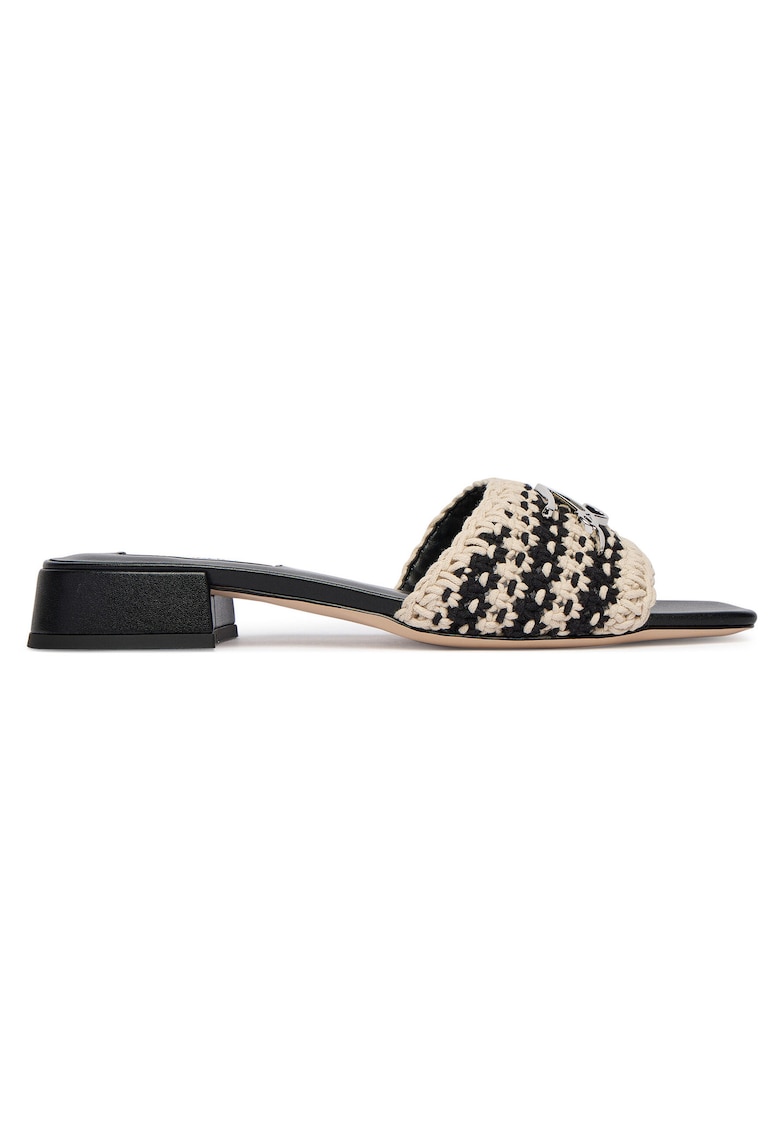 Papuci dama - alb - textil