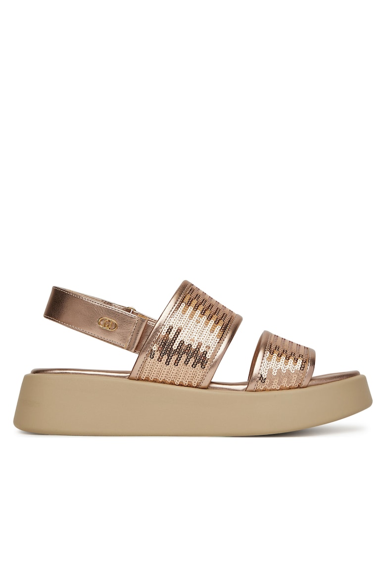Sandale dama - piele ecologica - roz - sistem inchidere Velcro