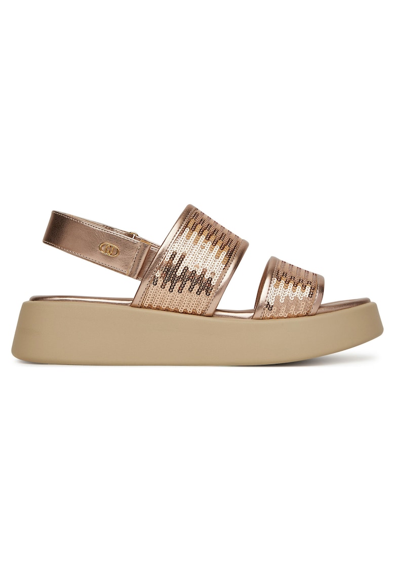 Sandale dama - piele ecologica - roz - sistem inchidere Velcro