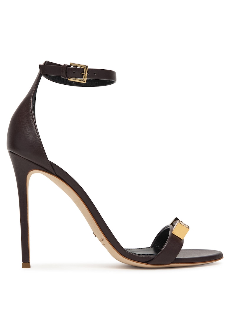 Sandale stiletto piele naturala - Maro