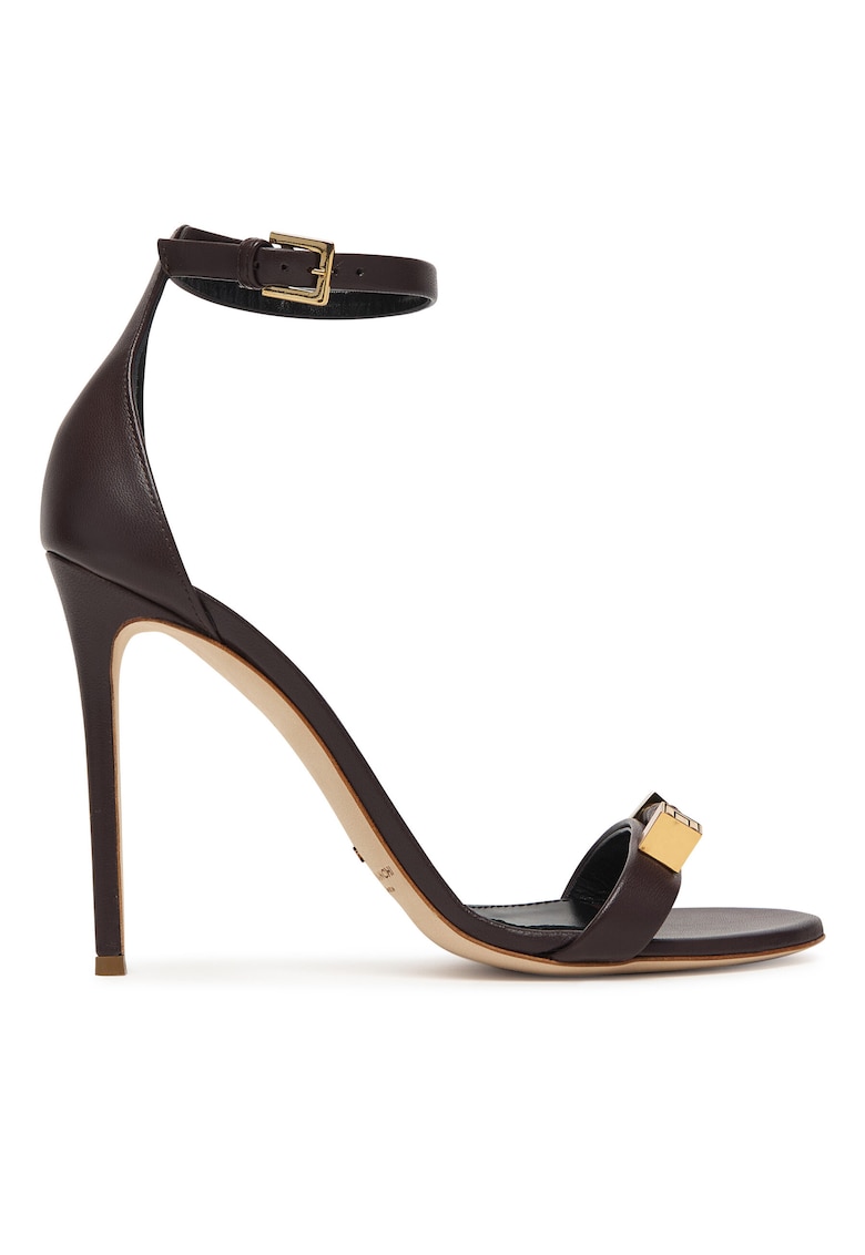 Sandale stiletto piele naturala - Maro