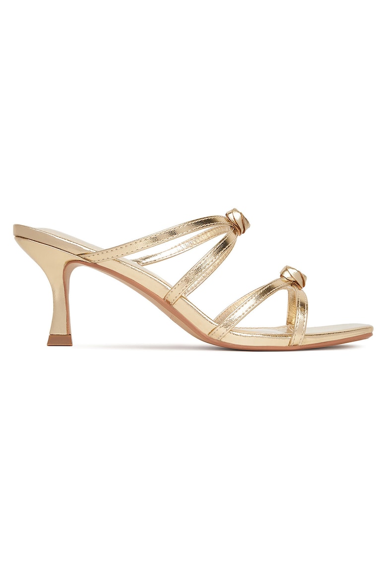 Sandale dama - auriu - toc stiletto - piele ecologica