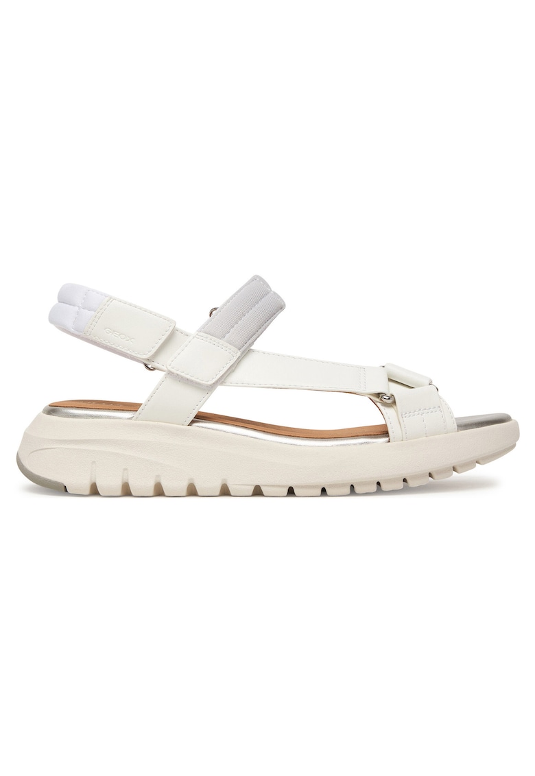 Sandale dama - piele ecologica - alb - sistem inchidere Velcro