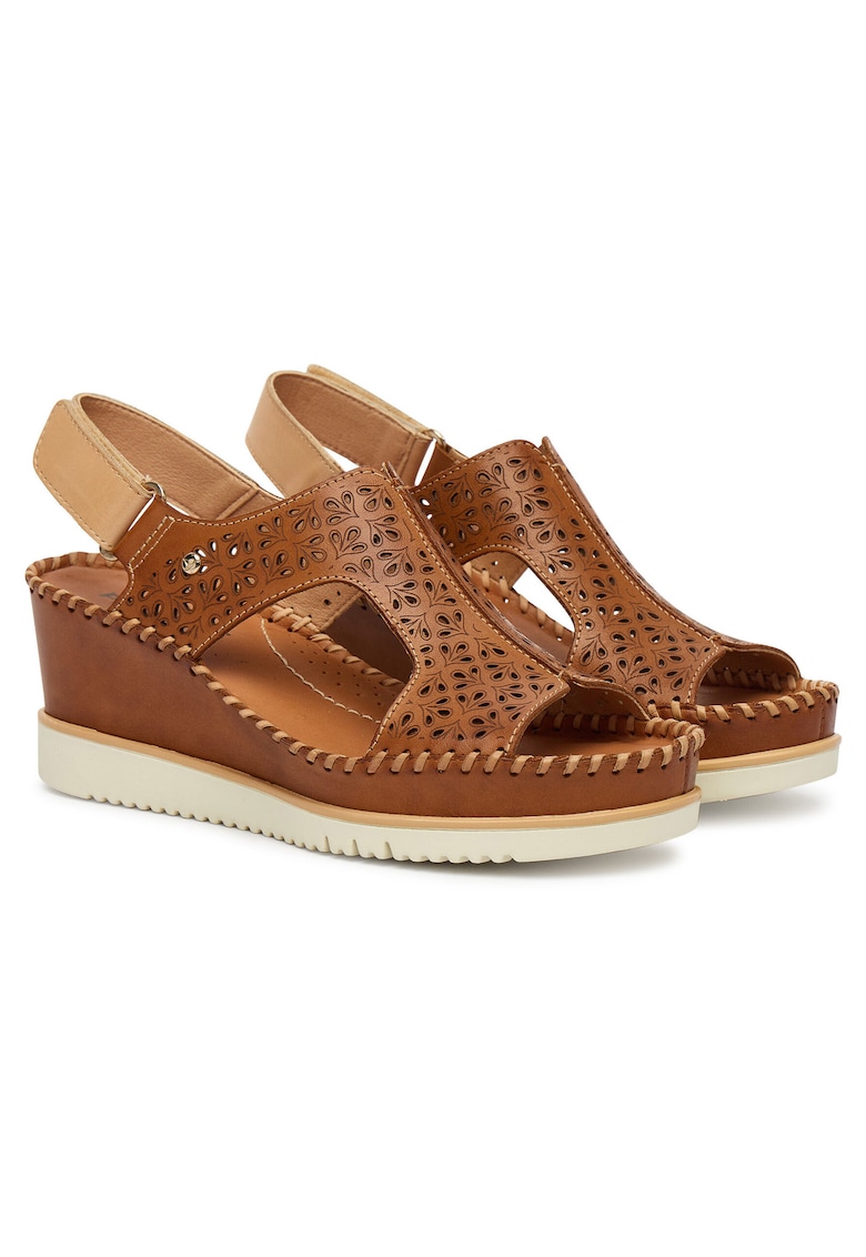Sandale dama - piele naturala - maro - sistem inchidere Velcro
