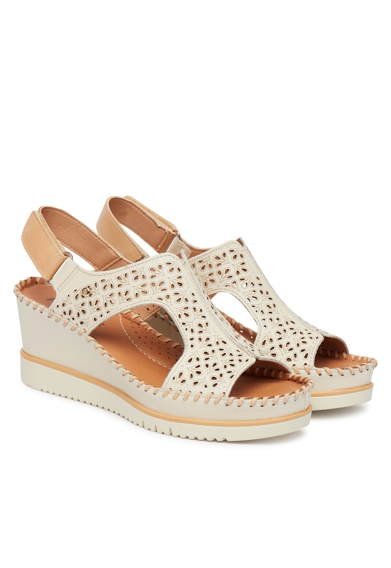 Sandale dama piele naturala - alb - sistem inchidere Velcro