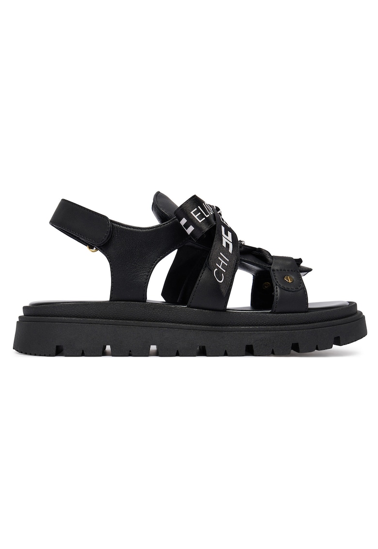 Sandale copii - piele naturala - negru - sistem inchidere Velcro -