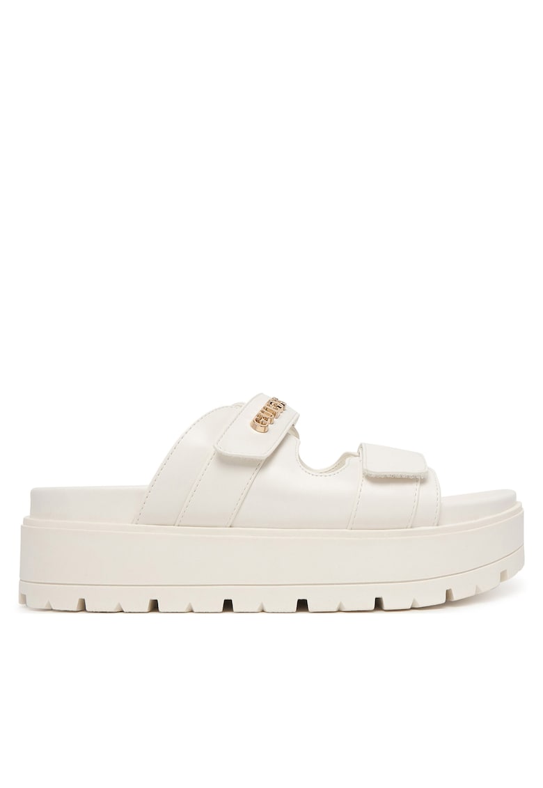 Papuci dama - flatform - bej - piele ecologica