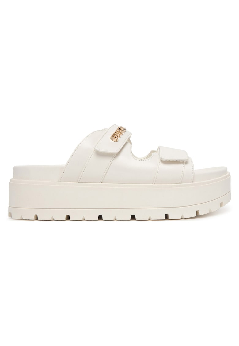 Papuci dama - flatform - bej - piele ecologica