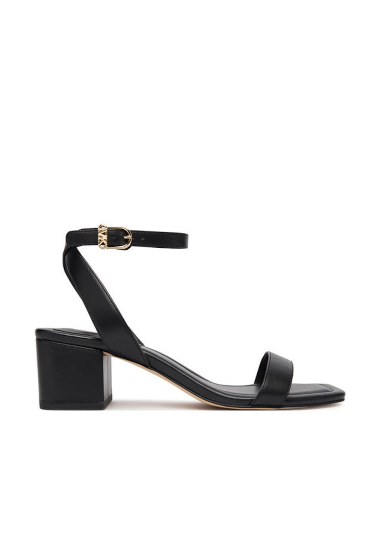 Sandale dama - piele naturala - negru - toc bloc