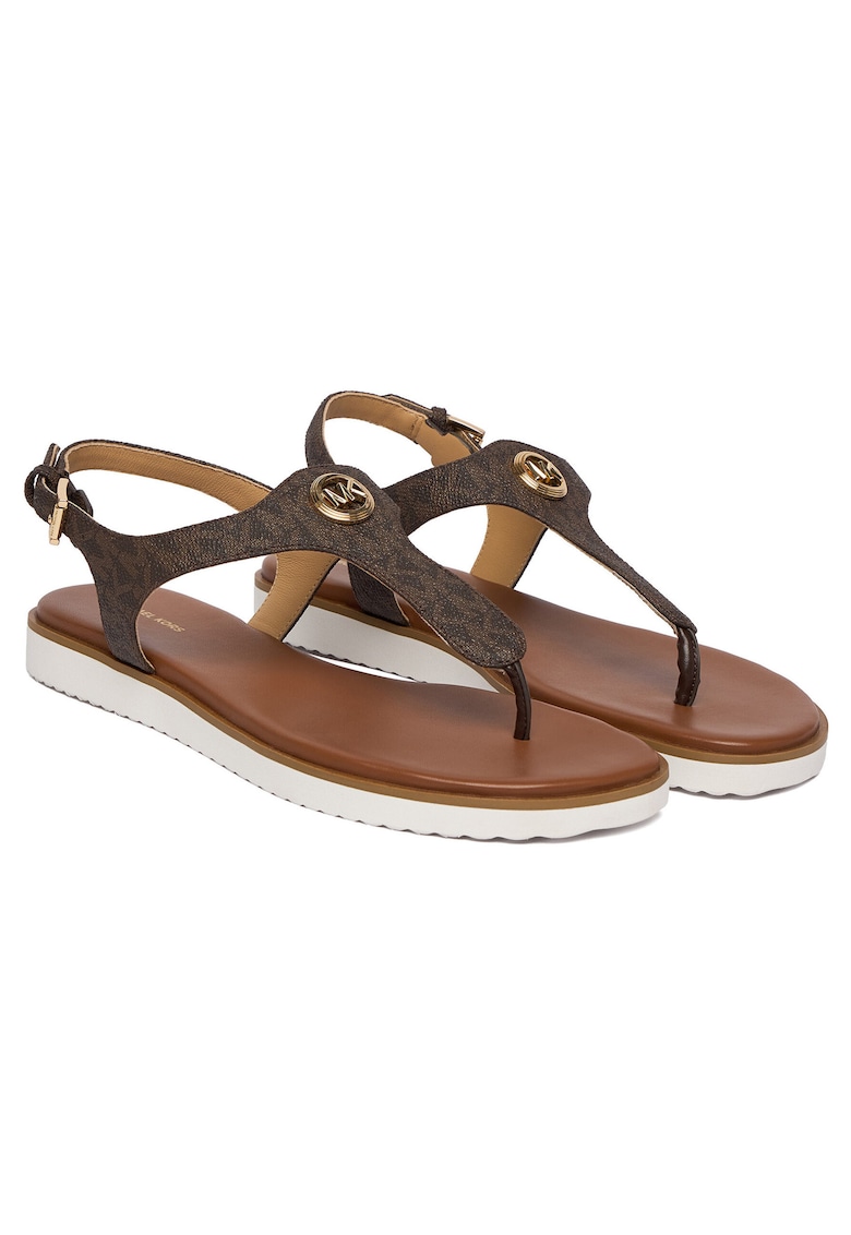 Sandale dama - piele ecologica - maro - material sintetic