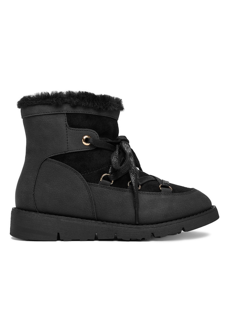 Cizme de zapada - negru - material sintetic - pentru femei