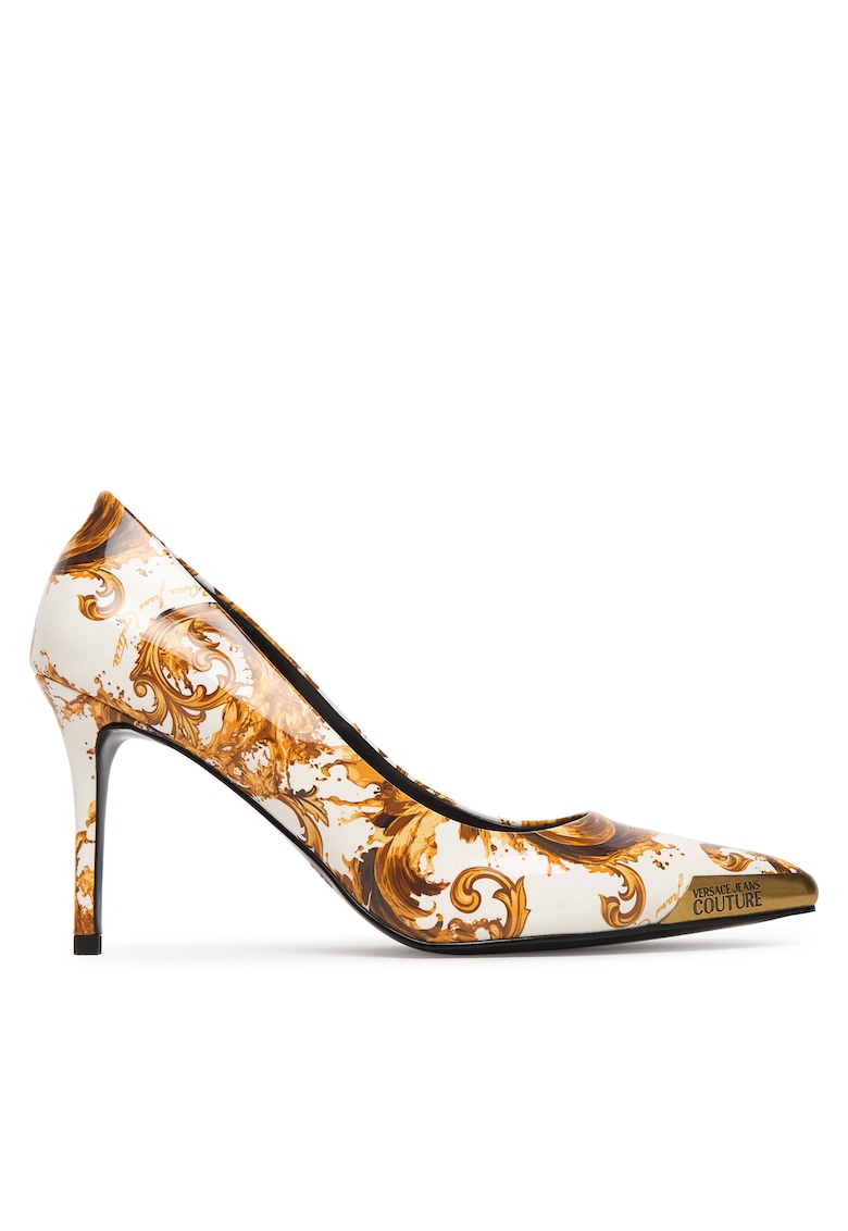 Pantofi dama - piele ecologica - alb/auriu - Versace Jeans Couture - imagine 1