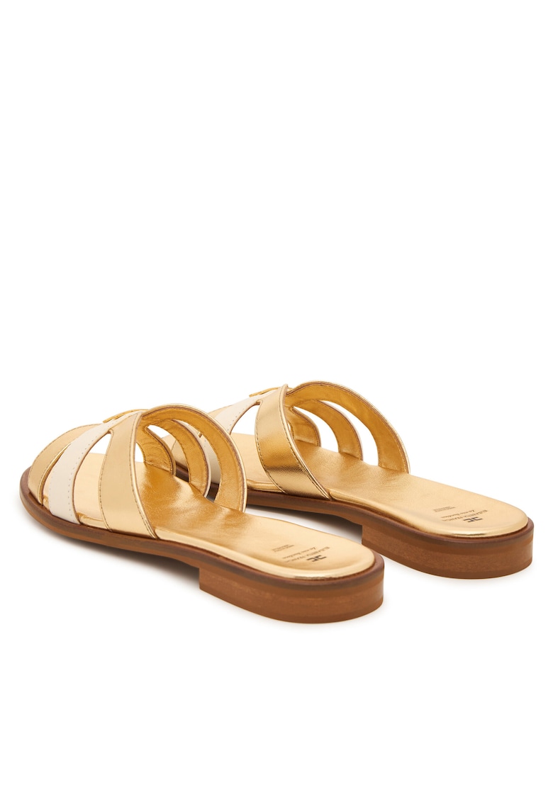 Papuci unisex - piele naturala - auriu