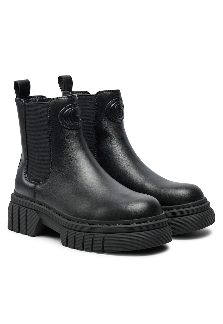 Botine piele naturala - negru