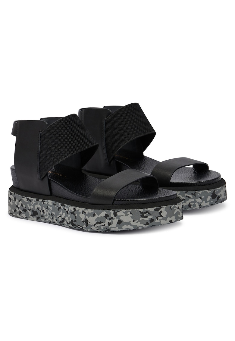 Sandale dama - piele naturala - negru/gri