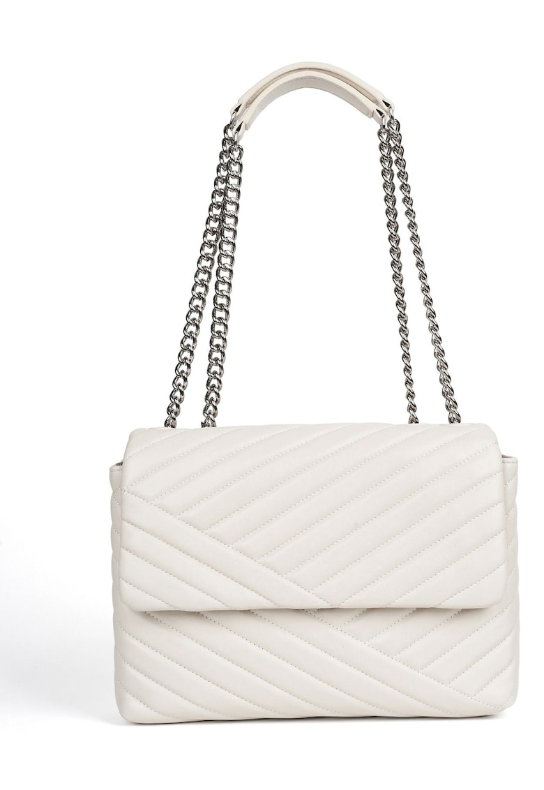 Geantă matlasata din piele Trey - Crem - L: 30 cm H: 20 cm A: 9 cm