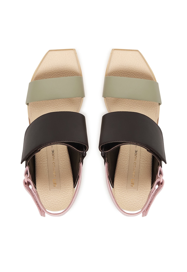 Sandale de femei - piele naturala - multicolor - sistem inchidere Velcro