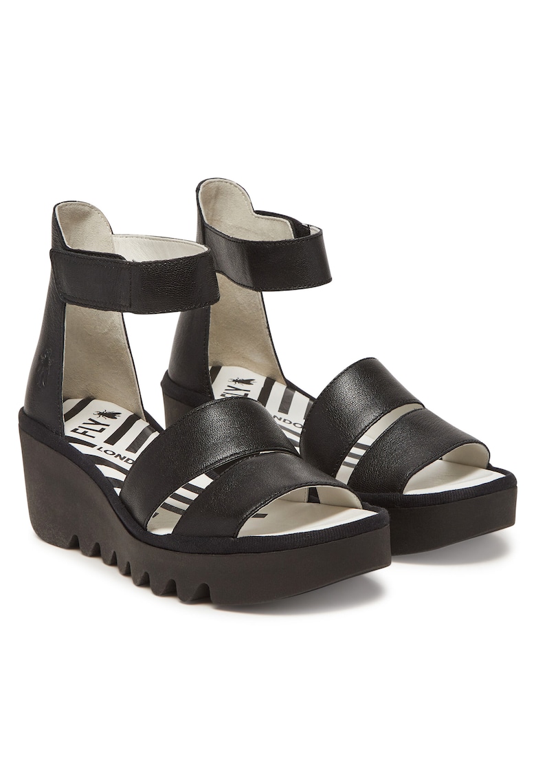 Sandale dama - piele naturala - negru -