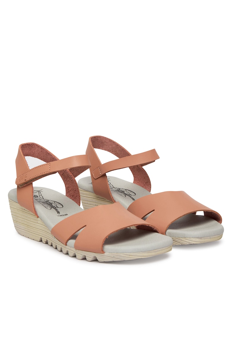 Sandale dama piele naturala - roz - sistem inchidere Velcro