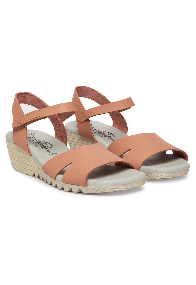Sandale dama piele naturala - roz - sistem inchidere Velcro
