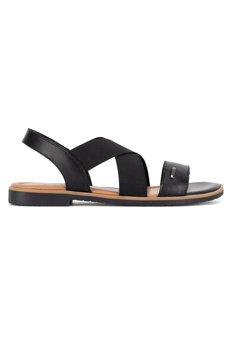 Sandale dama piele naturala - negru - design slip-on
