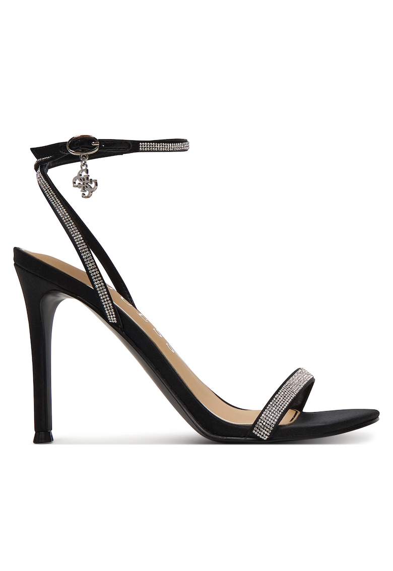 Sandale dama - piele ecologica - toc stiletto - negru