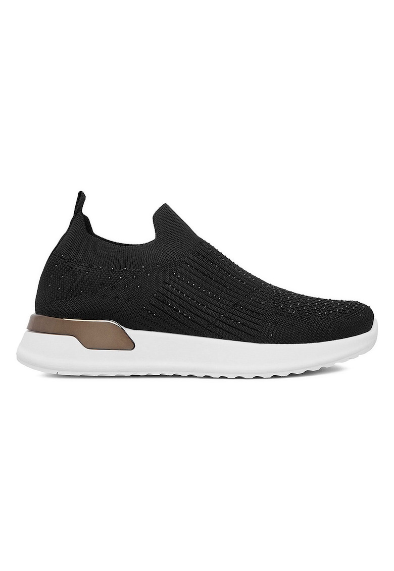 Pantofi sport dama textil - negru - varf rotund