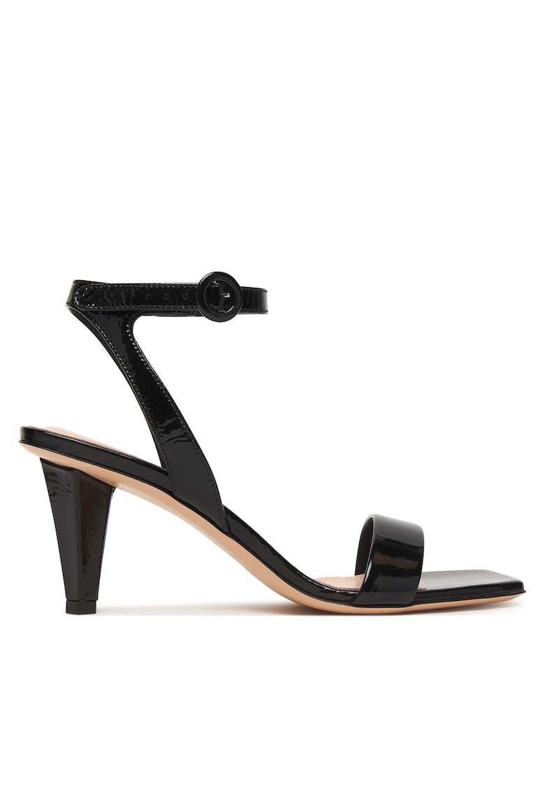 Sandale dama - piele naturala - negru - tip toc clasic