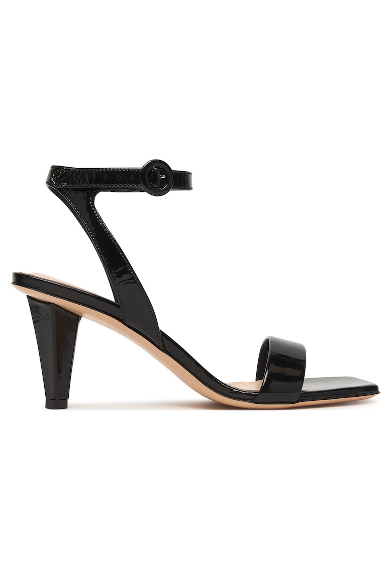 Sandale dama - piele naturala - negru - tip toc clasic
