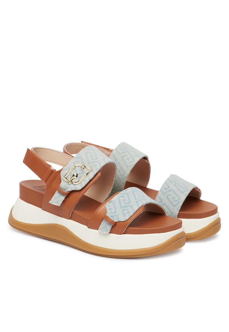 Sandale dama - piele ecologica - velcro - multicolor