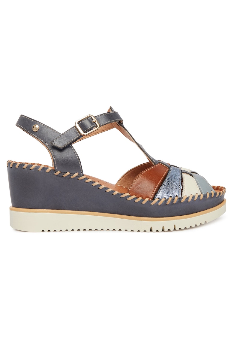 Sandale dama - piele naturala - multicolor - sistem inchidere Velcro