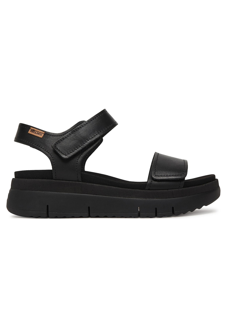 Sandale de dama - piele naturala - negru - sistem inchidere Velcro