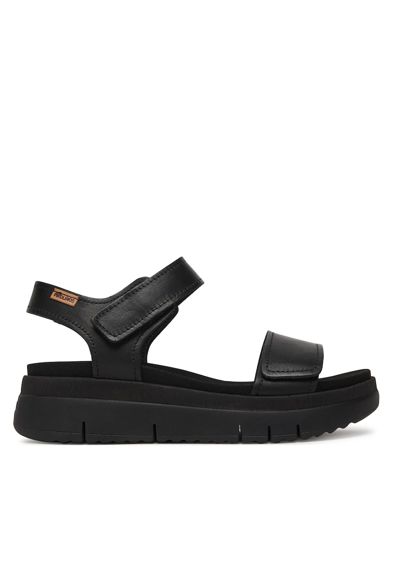 Sandale de dama - piele naturala - negru - sistem inchidere Velcro