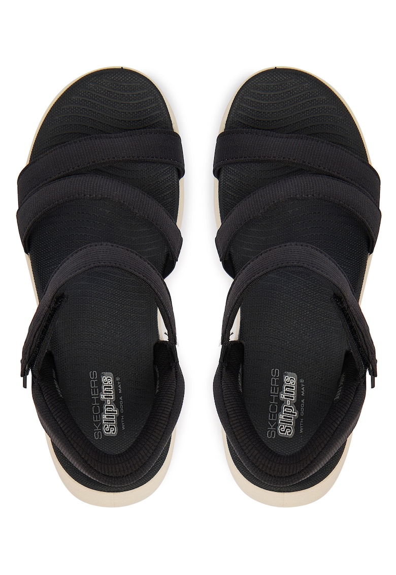 Sandale dama - velcro - negru - textil