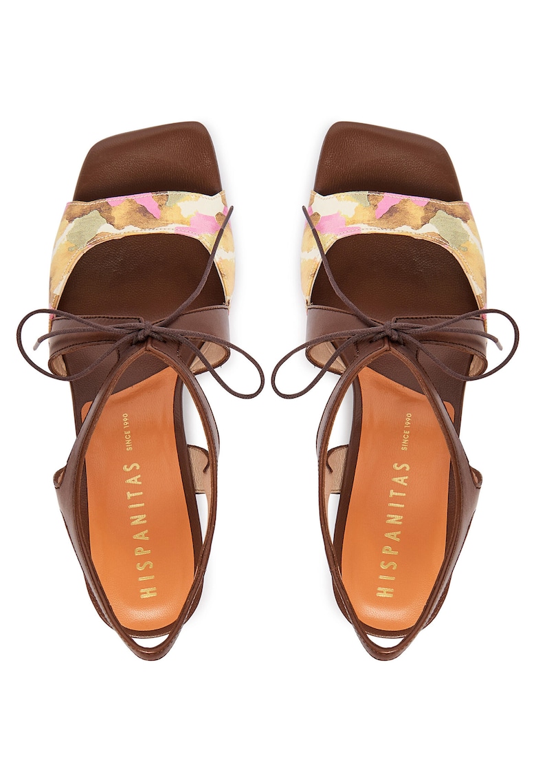 Sandale dama - piele naturala - multicolor - tip toc clasic