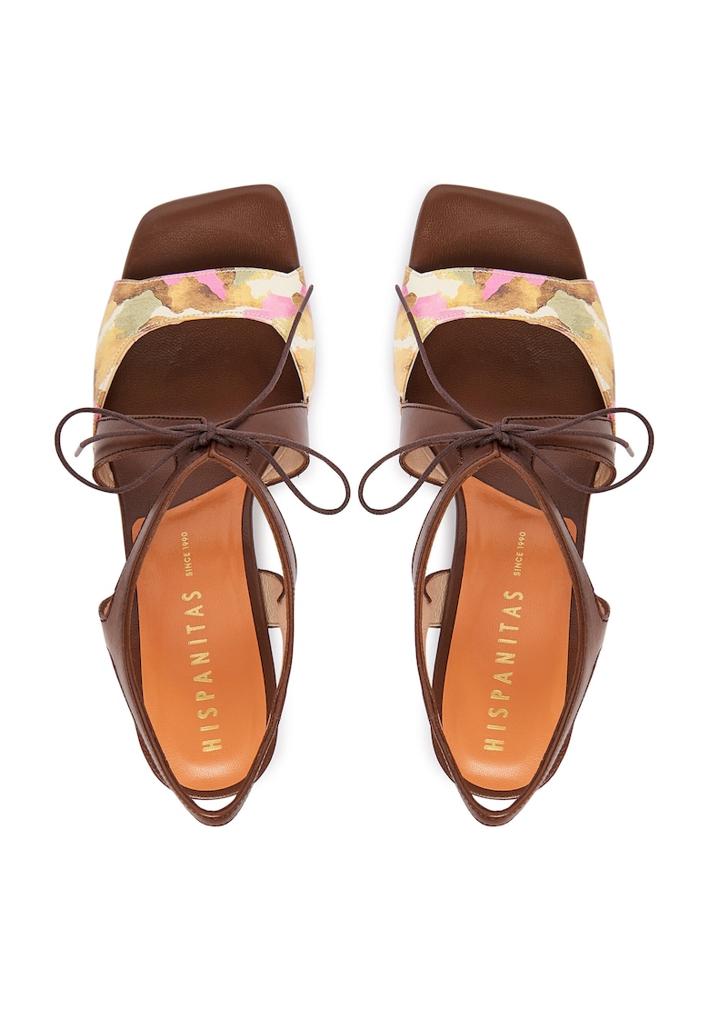 Sandale dama - piele naturala - multicolor - tip toc clasic