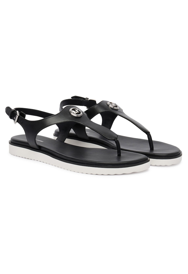 Sandale dama - piele naturala - negru - material sintetic