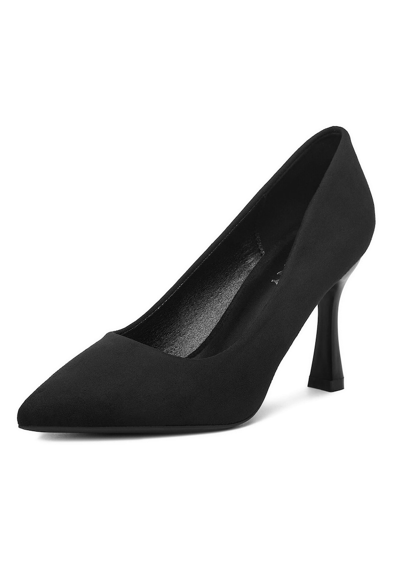 Pantofi pentru dama - stiletto - negru - textil