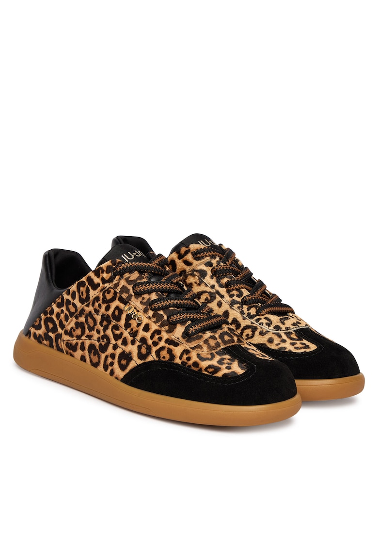 Tenisi dama - piele naturala - maro - material sintetic - animal print
