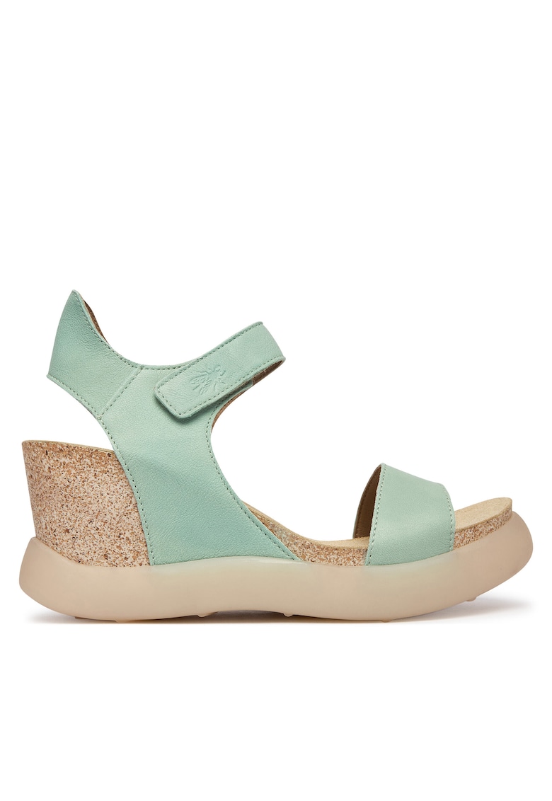 Sandale dama - piele naturala - verde - sistem inchidere Velcro