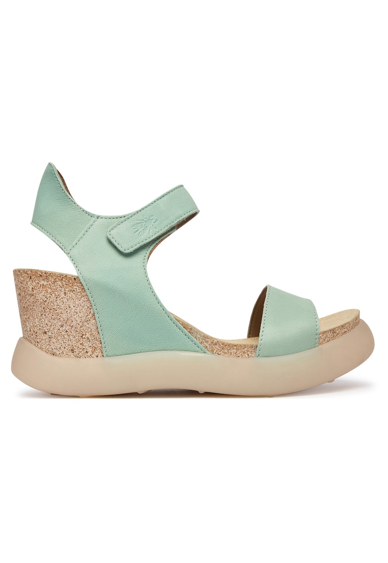 Sandale dama - piele naturala - verde - sistem inchidere Velcro