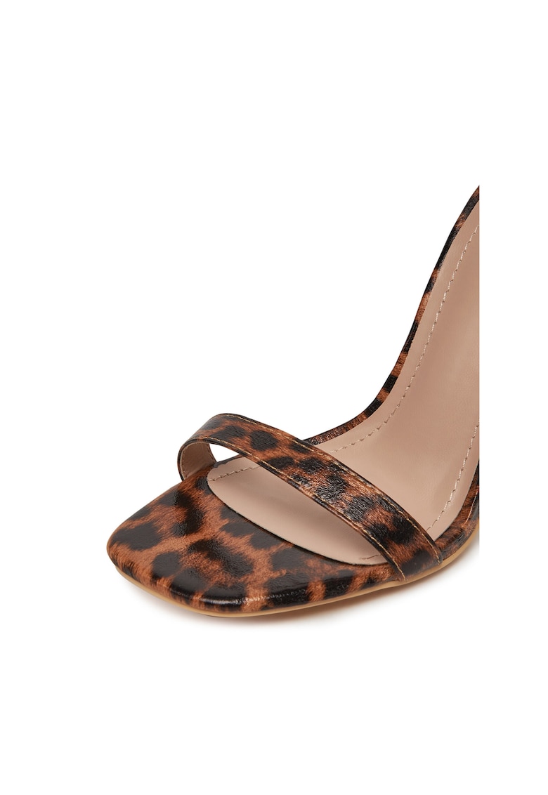 Sandale dama - multicolor - toc stiletto - material sintetic -
