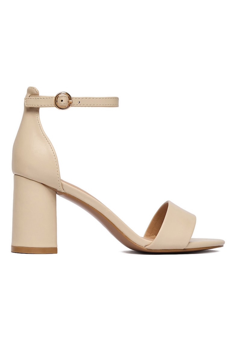 Sandale dama - bej - material sintetic - toc clasic