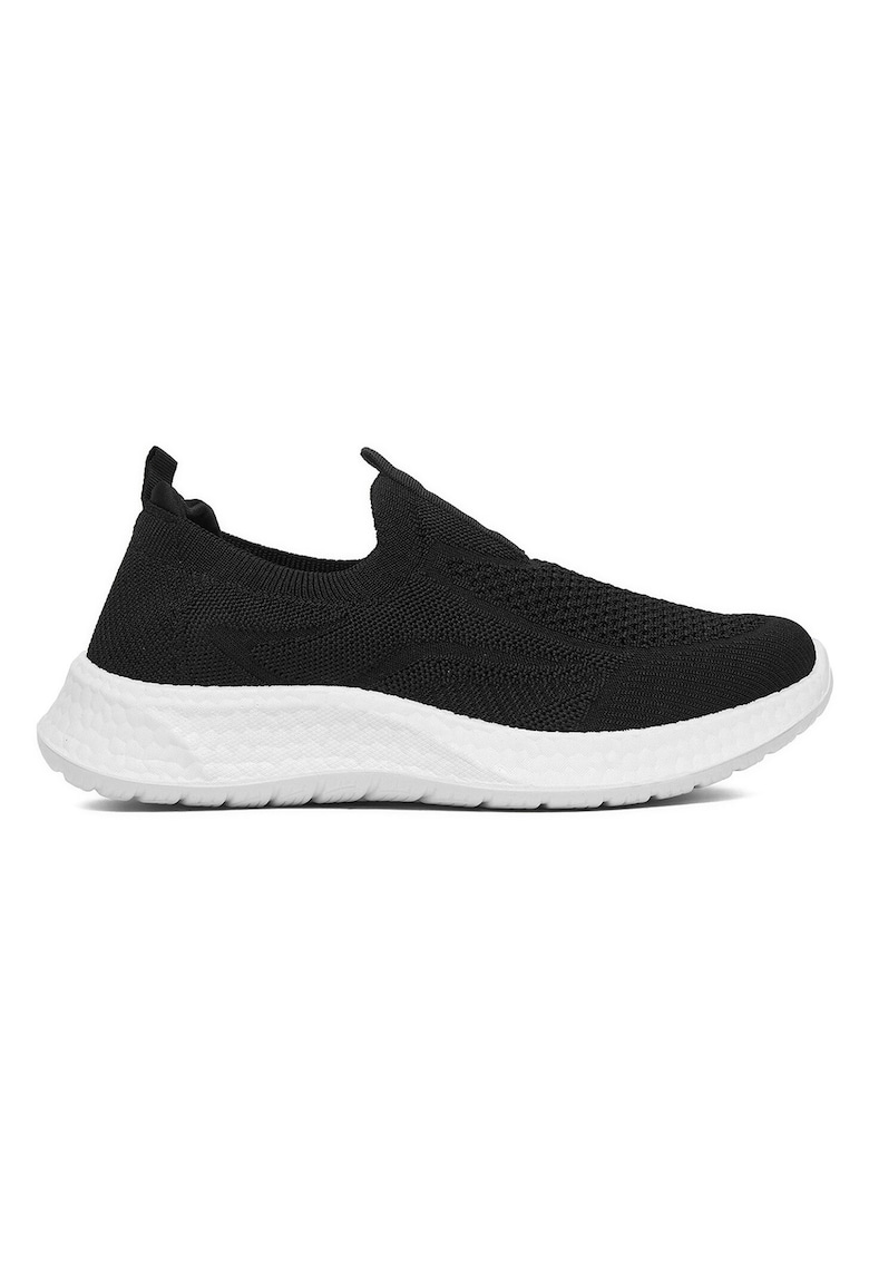 Pantofi sport dama - textil - negru - varf rotund