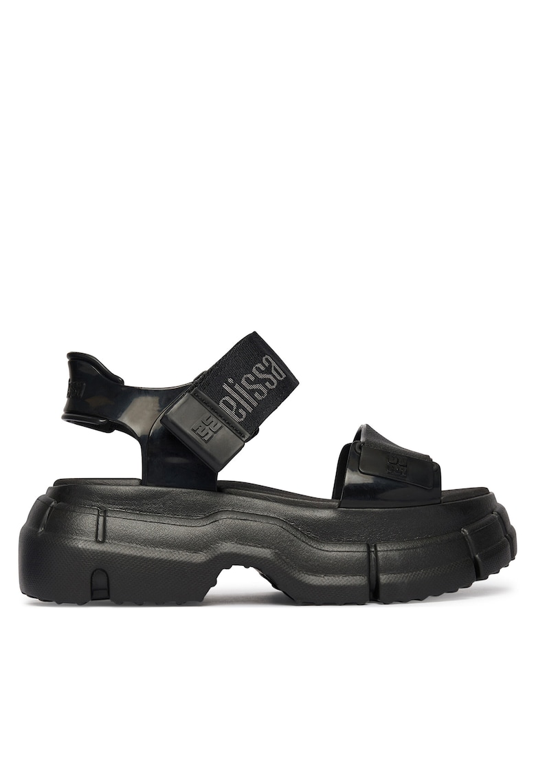 Sandale dama - negru - plastic - sistem inchidere Velcro