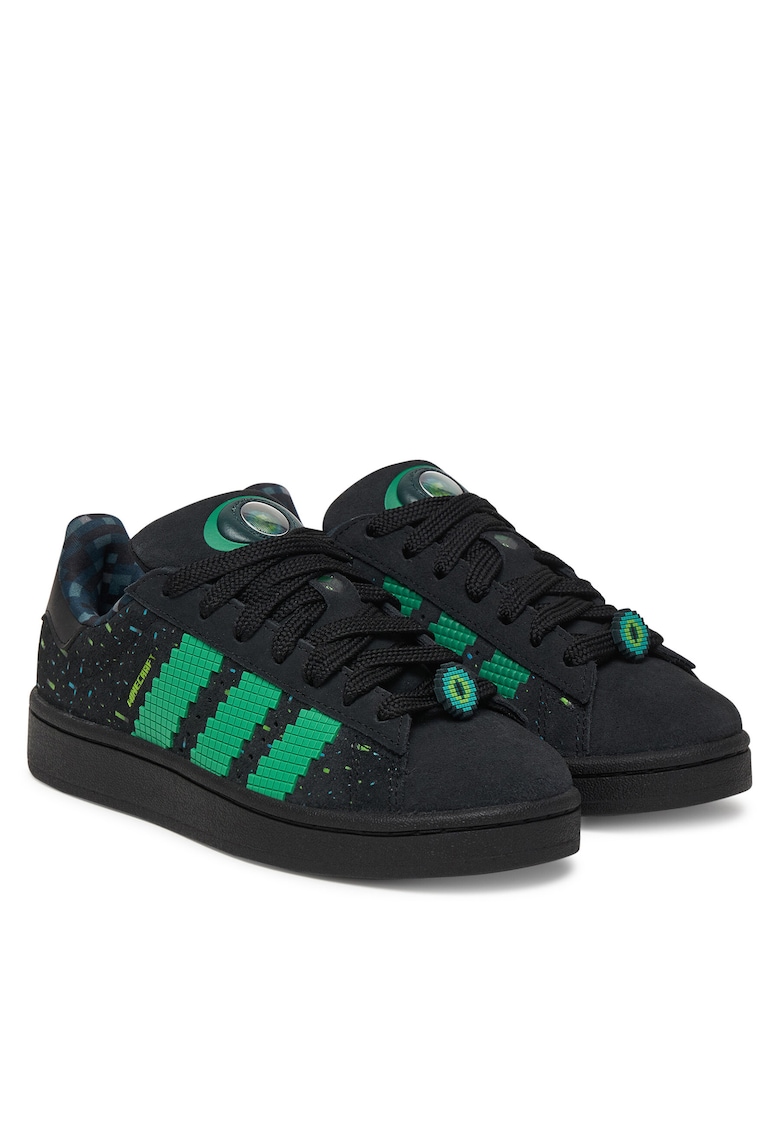 Pantofi sport copii - negru/verde - piele naturala