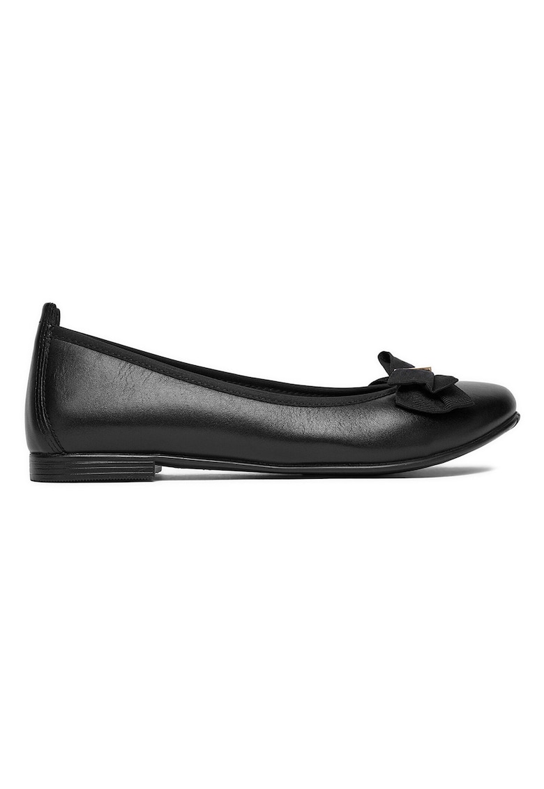 Balerini eleganți din piele naturală - Negru